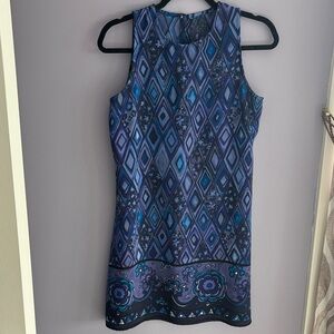 Elegant Sleeveless Blue and Purple Diamond Dress